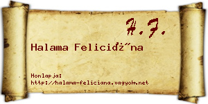 Halama Feliciána névjegykártya